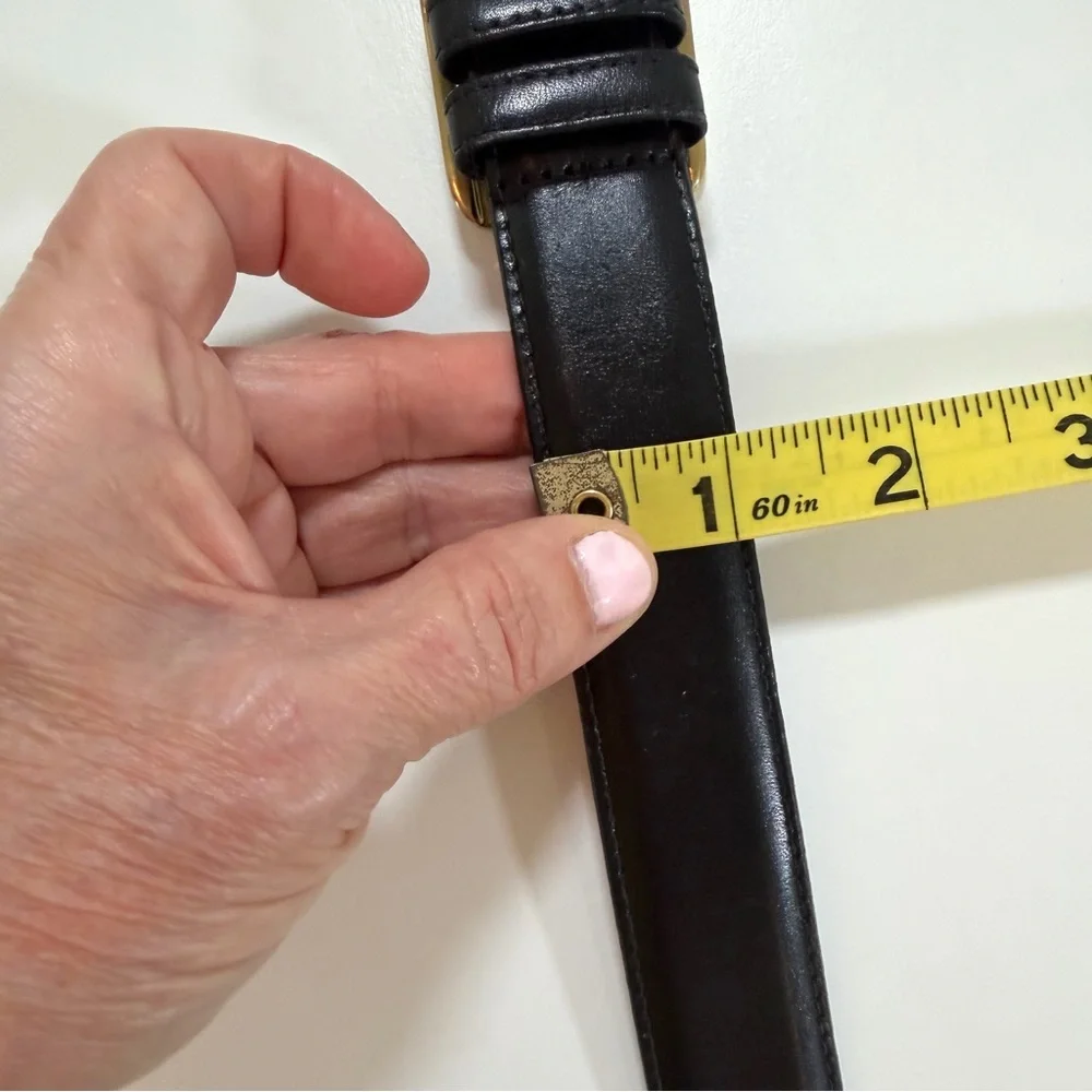 Vintage Coach Black Burnished Cowhide Leather Belt Made in USA Men’s 30 / 75 cm